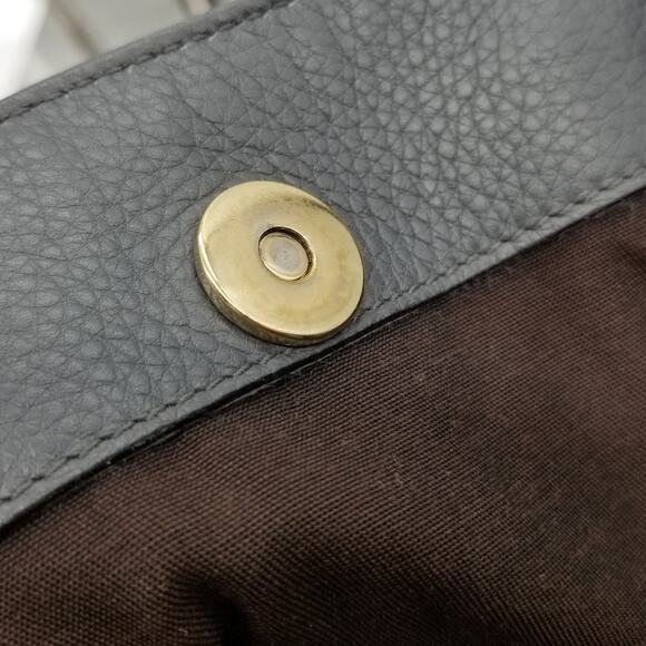 GUCCI Gray Leather Tote Large Bamboo Goldtone Double Strap - Picture 11 of 16